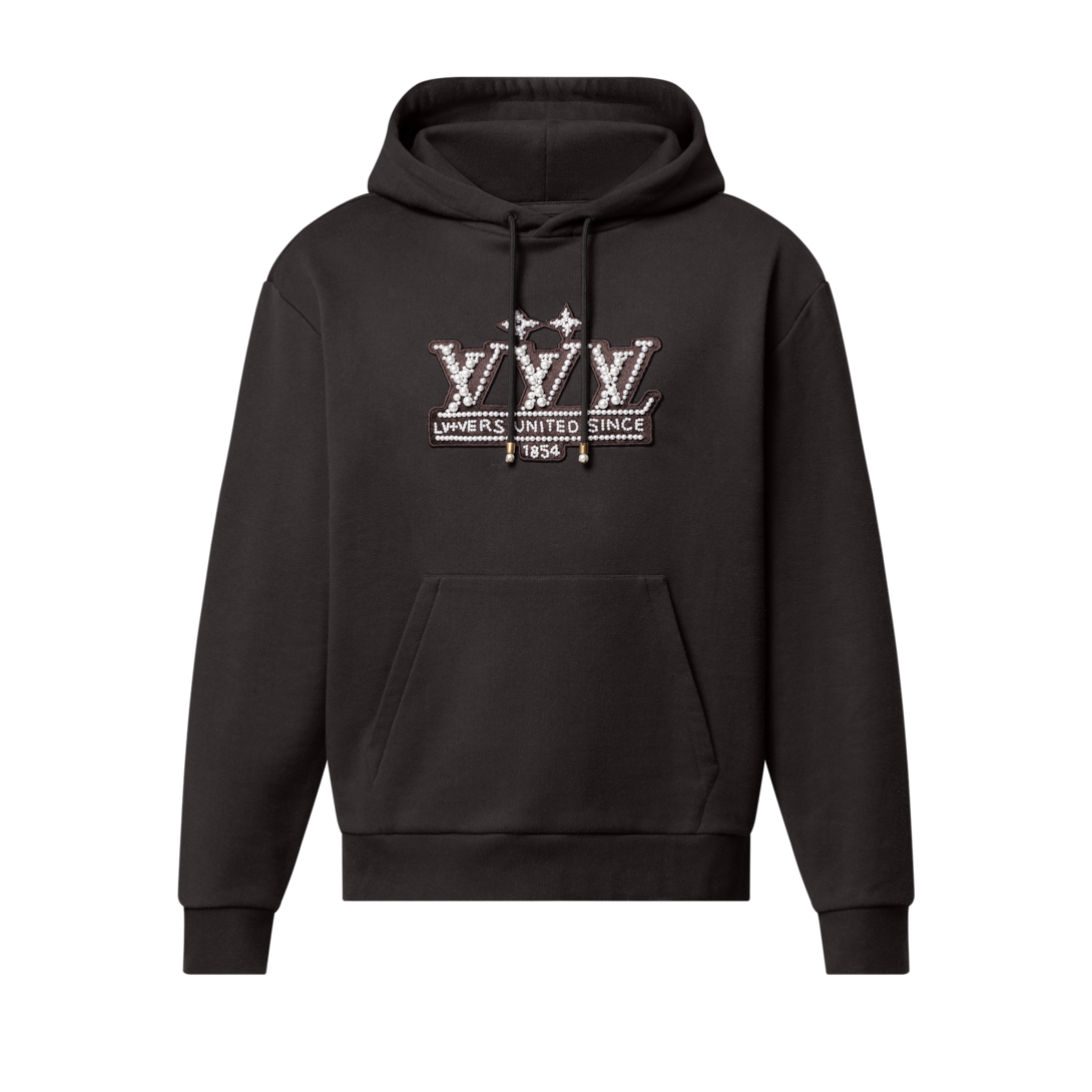 ルイ Louis Vuitton Graphic Intarsia Zipped Cotton Hoodie - Golden
